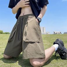 休闲短裤男韩版潮流大口袋个性2024夏季速干裤ins五分裤K3995-P35，男装休闲裤，星座412-3