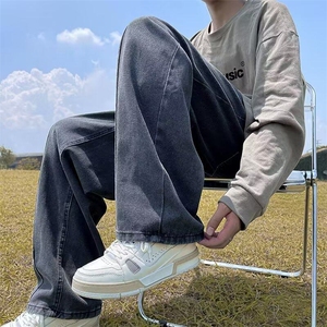 直脚流行牛仔裤潮男长裤夏季水洗宽松直筒拉链 911-3-KK005-P40图片