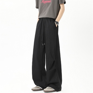 藏青色速干伞兵裤男春秋季美式褶皱小众设计感户外机能运动休闲裤图片