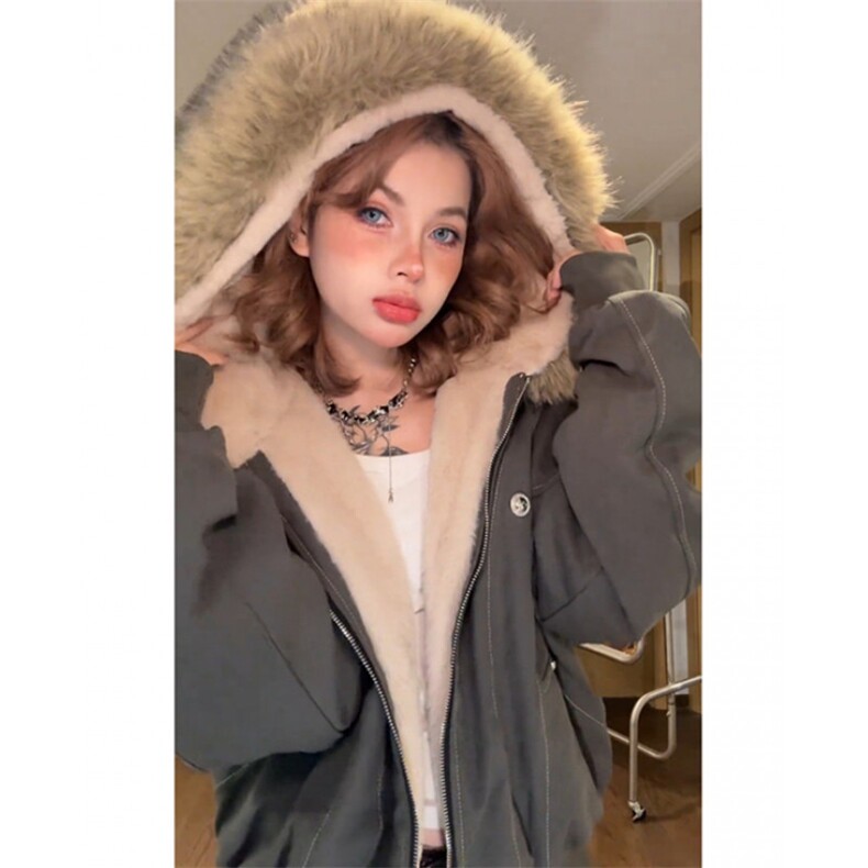 潮毛领连帽仿兔毛座山雕棉服cleanfit短宽棉衣派克服M9929,男装棉衣,星座1116A（原606A-3）