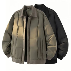 2025新款男士简约翻领羽绒服90白鸭绒新标，男装羽绒服，星座218-2