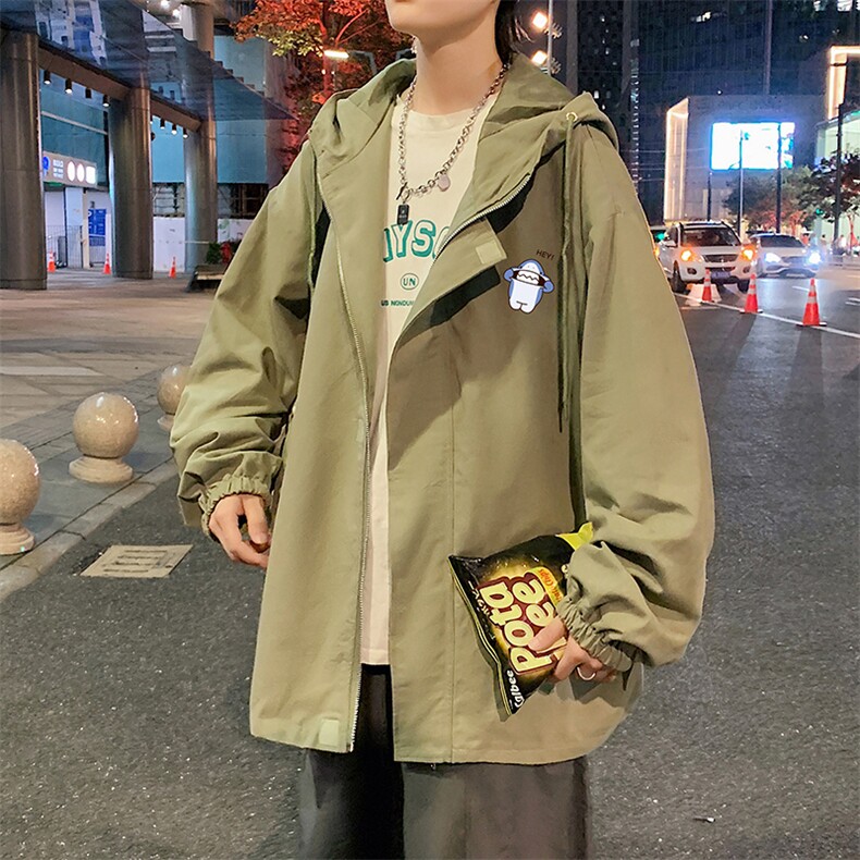 JK41167-P85加棉款-P115纯棉连帽夹克男士大码工装夹克男外套男,男装夹克,电商A040