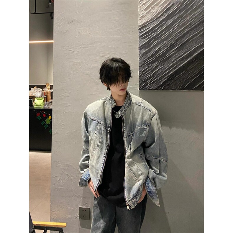复古废土风设计感小众做旧牛仔夹克外套男宽松两件套J3351,男装夹克,星座1116A（原606A-3）