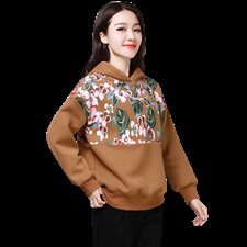 时尚复古印花百搭显瘦卫衣冬季新款潮流舒适保暖，女装卫衣/绒衫，奕阳依阁