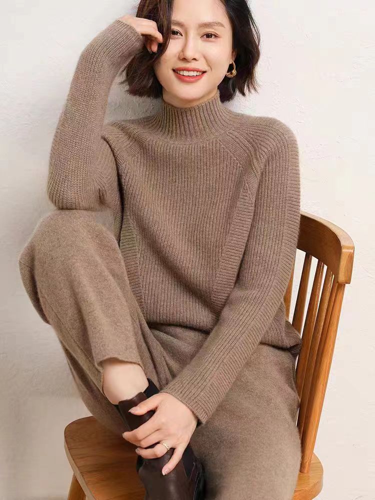 气质半高领打底衫女新款长袖内搭套头针织毛衣修身羊毛衫,针织衫/毛衣,蚂蚁派对工厂直营店