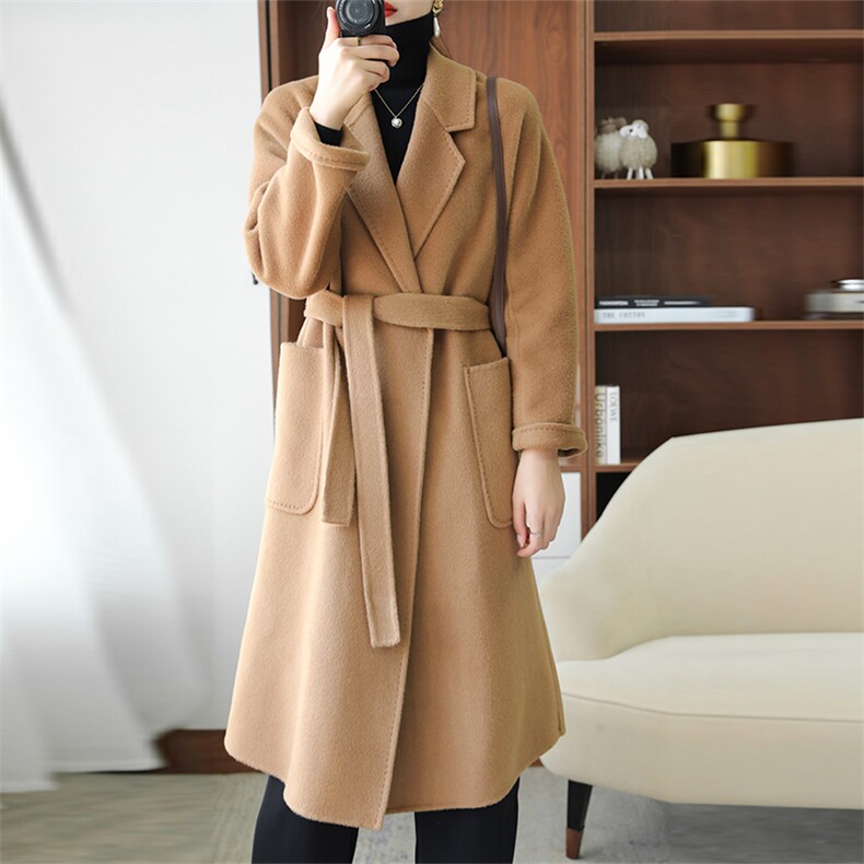 2025年秋季新款百搭女士羊毛大衣，女装双面呢大衣，泰公羊绒