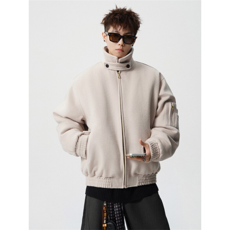706-LK8025-P108现货冬季复古男士飞行棉服宽松呢料夹棉外套,男装棉衣,星座706