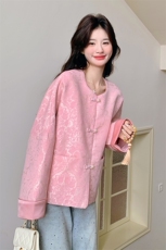 现货2D078-F8132-P155K238粉风短外套，女装短外套，2D078