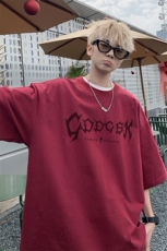 已注册/夏季外景纯棉复古宽松短袖T恤男圆领百搭半袖衫DT9707/P25，男装T恤，电商B316