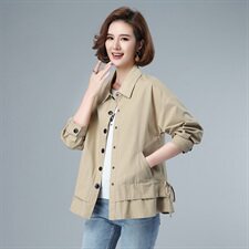 2021年秋季新款韩版全棉单排扣短款外套女纯色宽松纯棉上衣长袖,女装短外套,伊满意, 2021年秋季新款韩版全棉单排扣短款外套女纯色宽松纯棉上衣长袖,女装短外套,伊满意,