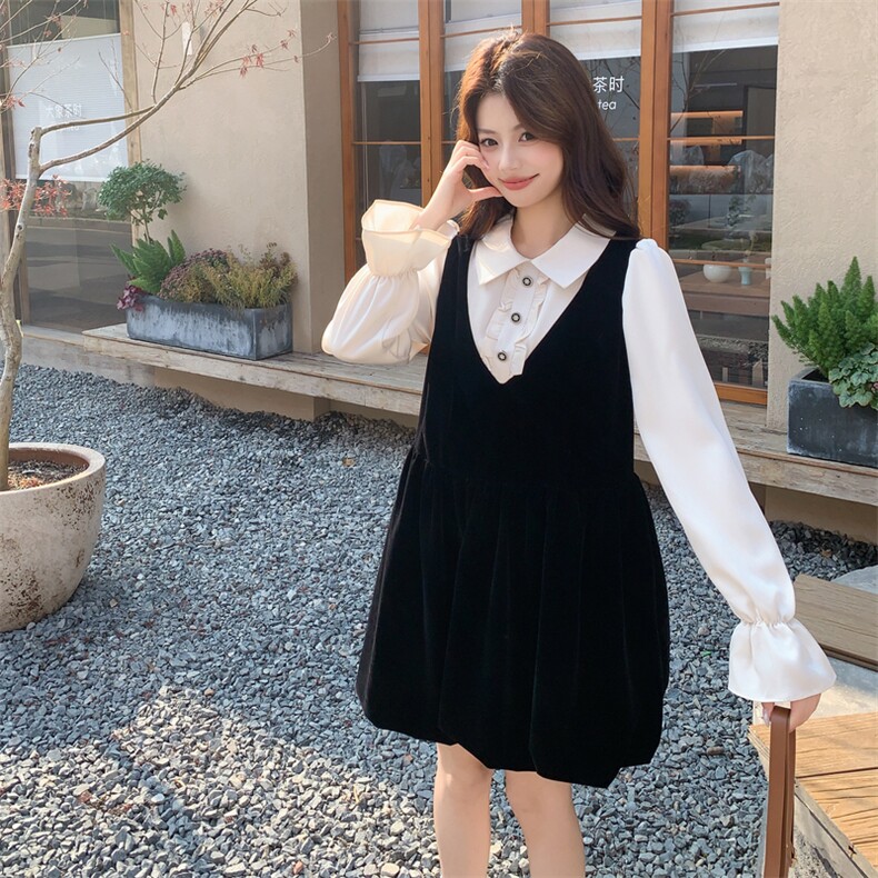 26春新款现-赫本风简约休闲丝绒连衣裙2608-P160K258,女装连衣裙,2B190