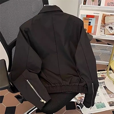 秋冬短款翻领外套男休闲潮牌痞帅日系复古港风青少年韩版美式夹克，男装夹克，星座506A
