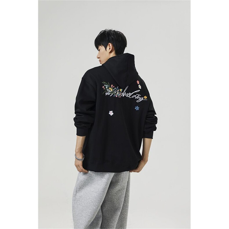 万针刺绣结构设计重磅秋冬全棉高品质美式高街连帽卫衣外套Y7710，男装卫衣，电商A486