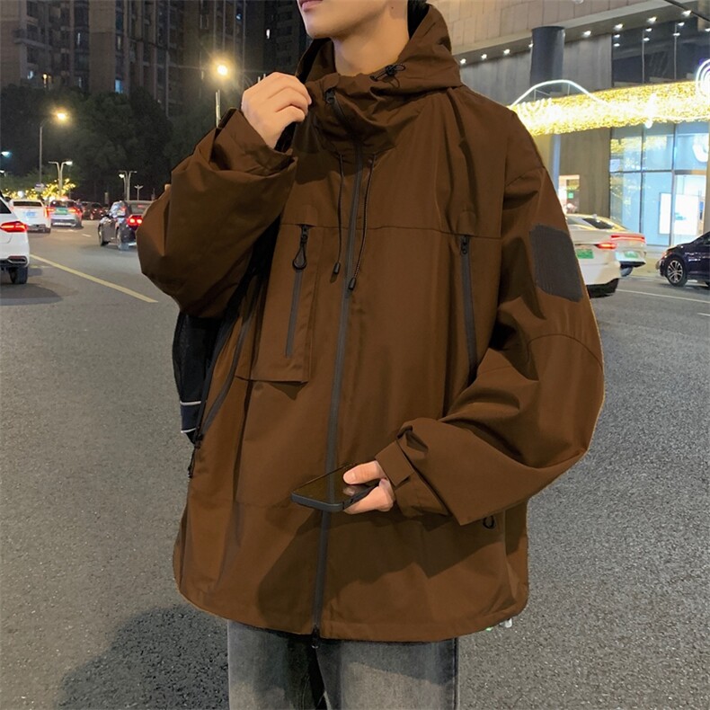 秋季现货工装冲锋衣男高品纯色宽松夹克外套DSA157B-J91-P88,男装夹克,电商A157B