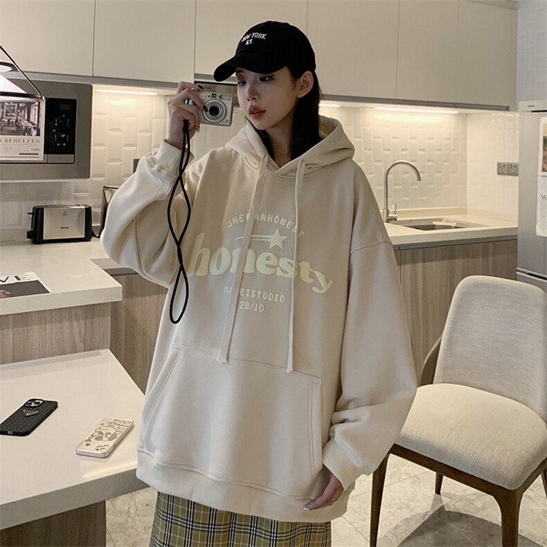 EQ181中性风女装美式街头复古连帽套头卫衣发泡字母印花春季外套,男装卫衣,电商C306-1
