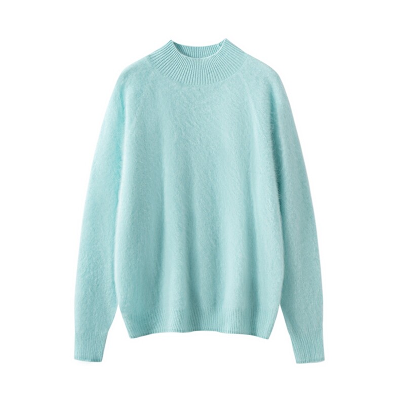2025秋冬新款羊绒衫女100%纯羊绒半高领百搭毛衣简约宽松针织套衫,女装羊绒衫,戎叶云台