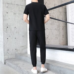夏季宽松男士新款T恤青少年潮流两件套短袖休闲运动套装T776-P50图片