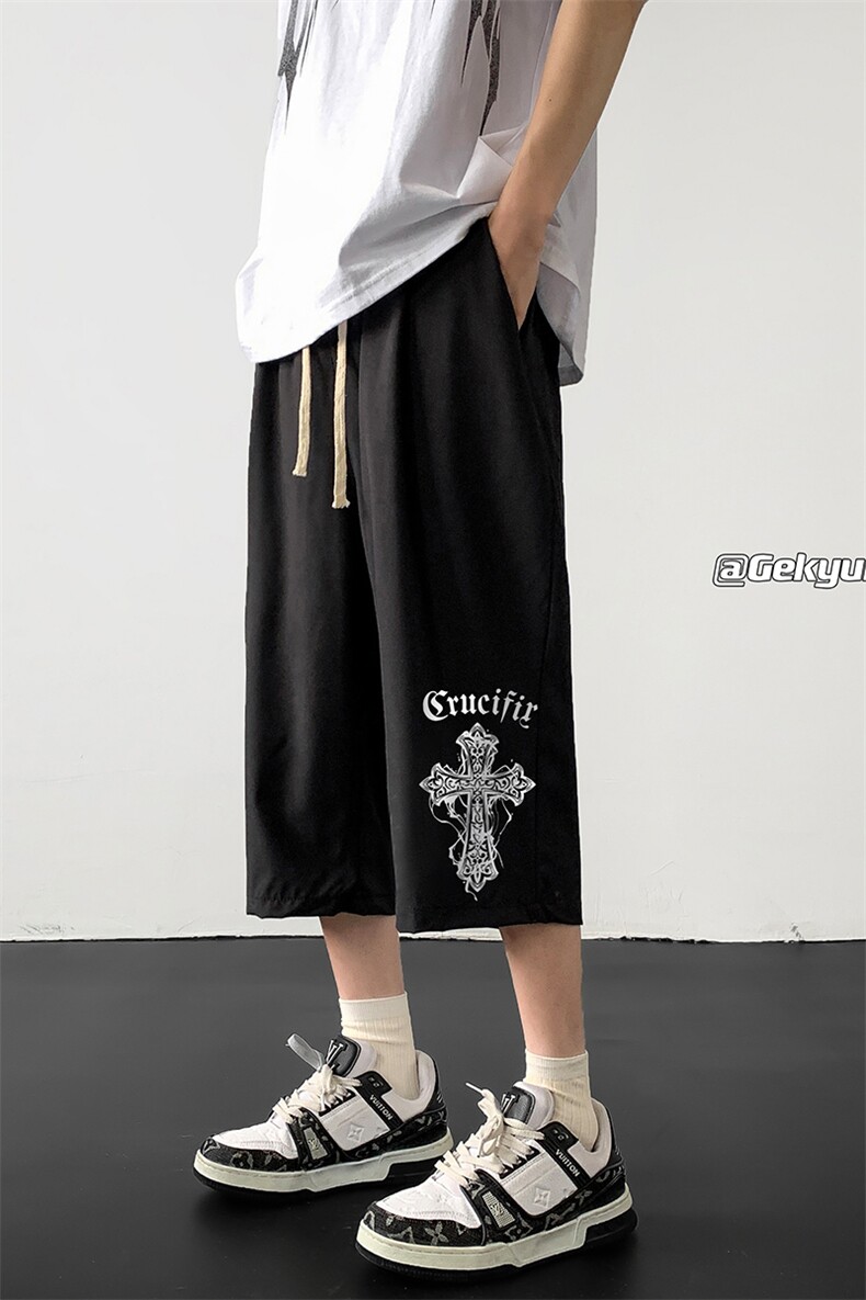 冰丝七分裤男大码速干短裤男五分裤QK72268-P25,男装休闲裤,电商A040