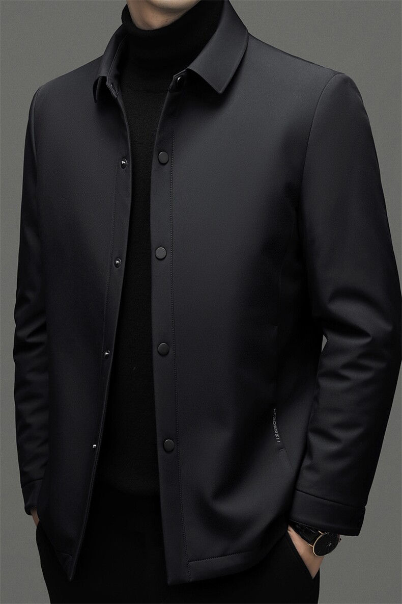 男士羽绒服2023年新款加厚保暖上衣中年冬季商务休闲爸爸装外套,男装羽绒服,电商B212（原钱塘6029）