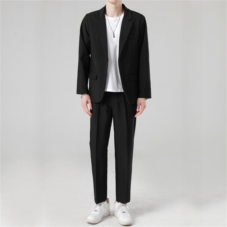 秋冬新款加绒加厚男士毛呢大衣套装三件套高级感港风男装两件套潮，男装毛呢大衣，星座505-2（原电商A260-1)