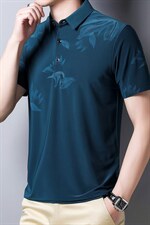 潮流时尚中年长袖2023年宽松上衣翻领百搭夏季T恤QPSF108，男装T恤，钱塘6003（原4033）