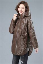 2020冬季新款气质时尚连帽羽绒服保暖优雅白鸭绒羽绒服，女装羽绒服，深水步