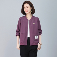 （新款长期有货）妈妈秋装外套宽松休闲开衫棒球服卫衣2024上衣，女装短外套，忆绮罗