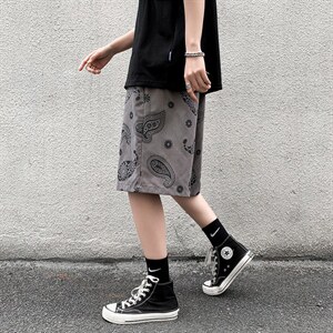 男春季潮流时尚休闲腰果花短裤DT009P26图片
