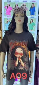 夏季新款卡通图案印花短袖T恤女休闲上衣图片
