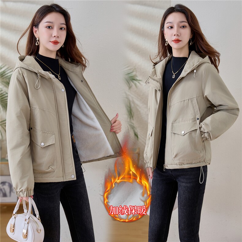 现货！现货！加绒加厚派克服2025冬季女装新款宽松休闲连帽棉服,女装棉衣/棉服,以桐