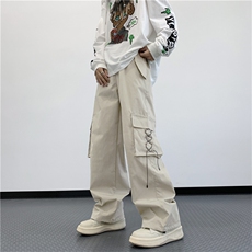 2023新款潮牌直筒休闲阔腿裤秋季美式机能速干工装裤男K7305-P40，男装休闲裤，星座512-3