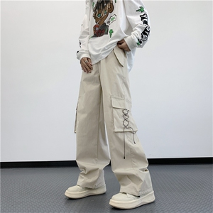 2023新款潮牌直筒休闲阔腿裤秋季美式机能速干工装裤男 K7305-P40图片
