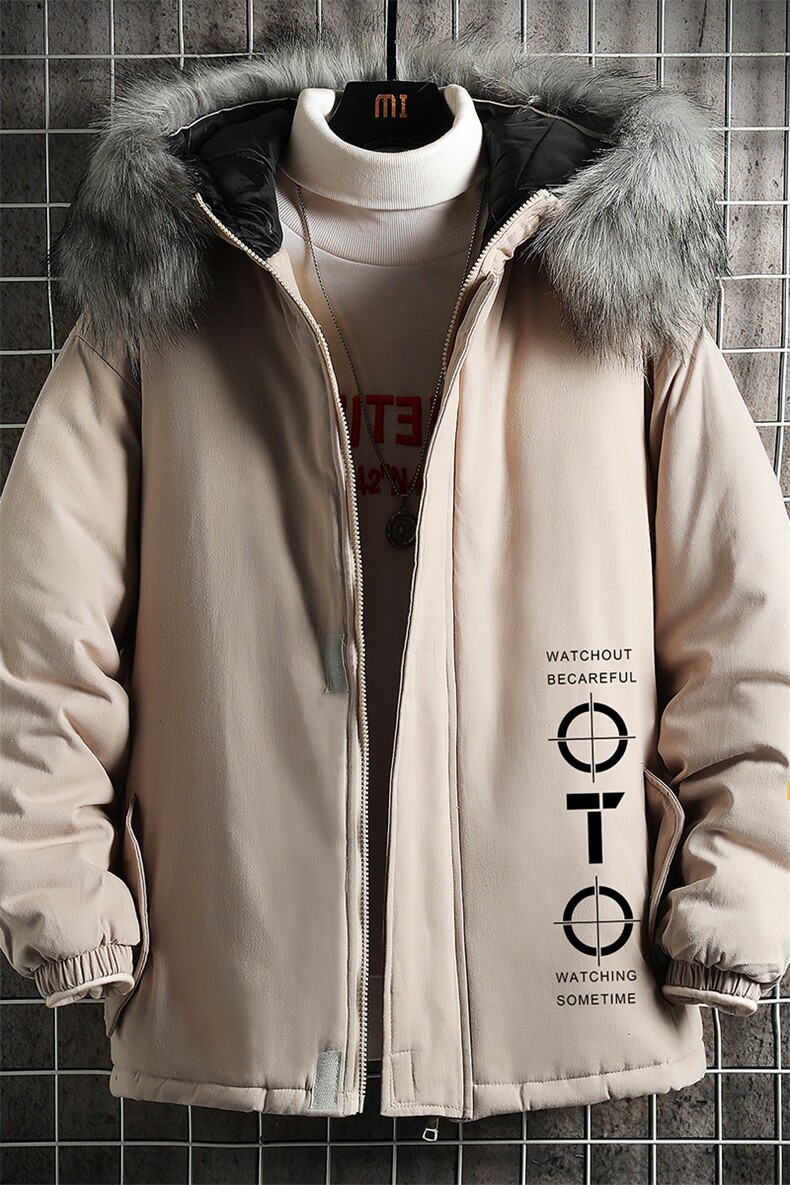 MM48114-P130冬季大毛领棉衣男士大码加厚棉袄男棉服网格,男装棉衣,电商A040A