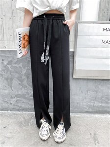 春季新款拖地裤前开叉裤,其它,蔓娅(6F)
