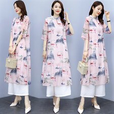 2021夏季新款简约优雅时尚气质显瘦舒适两件套连衣裙，女装套装/套裙，香香