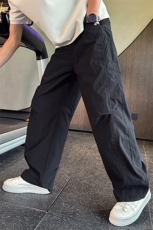 K20515-P68夏季新款激光打孔网眼透气裤子男潮流宽松直筒弯刀裤，男装休闲裤，电商A368