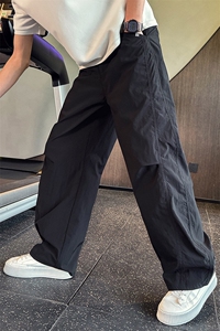 K20515-P68 夏季新款激光打孔网眼透气裤子男潮流宽松直筒弯刀裤图片