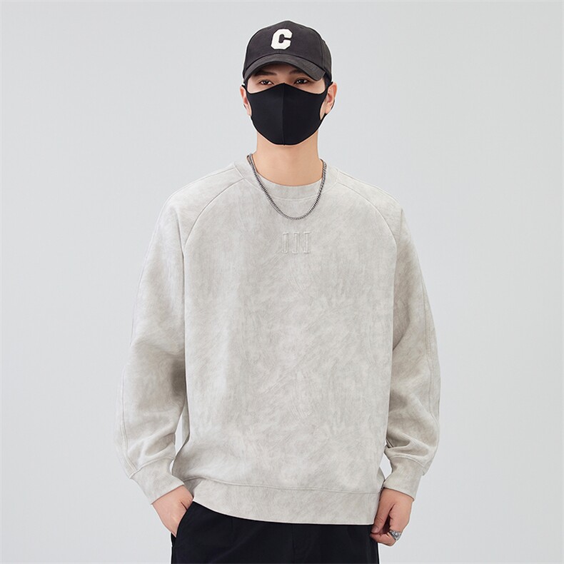 数据款-2025秋季新款圆领套头卫衣男款外穿内搭B240-WY988020-P65,男装卫衣,电商B240