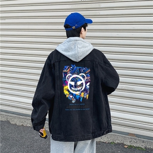 jk669-p80-限价108 现货连帽可脱卸港风大码牛仔ins外套cityboy图片