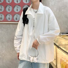 2023夏季新款纯色百搭翻领开衫外套韩版宽松防晒衣W3221-P33，男装夹克，星座512-2
