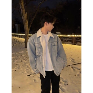 羊羔绒牛仔夹棉棉衣外套ZM0148-P100图片