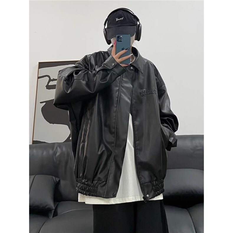 美式复古重磅高级感机车皮衣夹克外套男女潮牌飞行服网图,男装夹克,星座410-6（原星座1304-1）