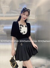 【现货】高品质撞色系手工钉花金丝绒上衣，其它，色调轩