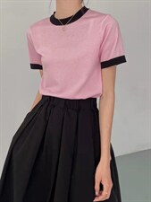 针织短袖+半裙，女装半身裙，季尺