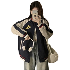 A513-P100复古哪吒印花棒球服外套潮2025新款学院风夹克外套潮，男装夹克，星座911