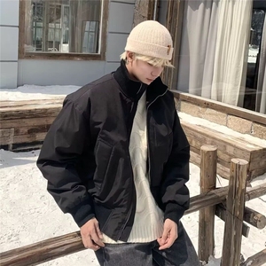 立领棉服男韩版潮流高街痞帅休闲百搭面包服廓形飞行员高级感外套图片