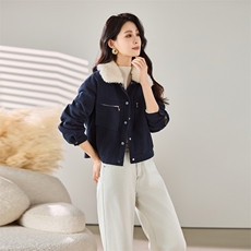 2025秋冬装新款加绒加厚短款外套，女装棉衣/棉服，梦芯尔