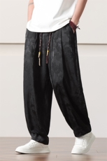 帅气时尚冰丝透气休闲裤男2025春夏风阔腿直筒裤2411-P55，男装休闲裤，电商A008