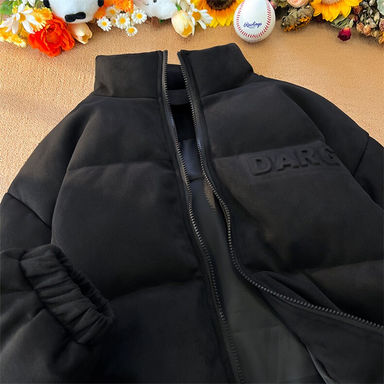 2025冬季新款港风摆拍大码麂皮绒立领棉衣M-5XHM22612-P115,男装棉衣,电商A022