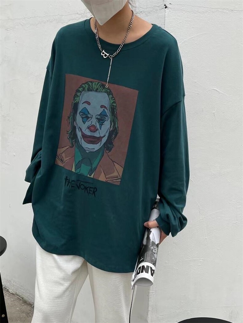 春季新款小丑图案长T恤，女装T恤，JIAN.Z 简.站